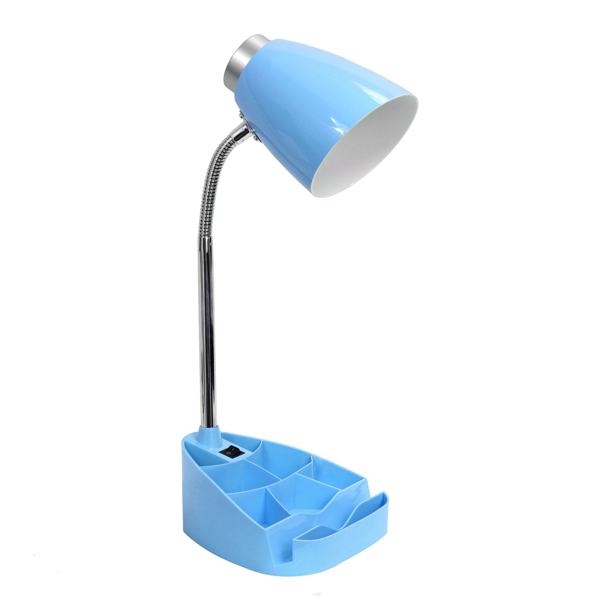 All The Rages Limelights Blue Gooseneck Organizer Desk Lamp With iPad Tablet Stand Book Holder