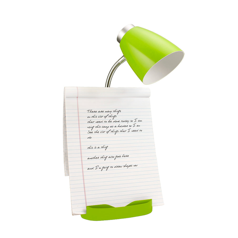 All The Rages Limelights Green Gooseneck Organizer Desk Lamp With iPad Tablet Stand Book Holder