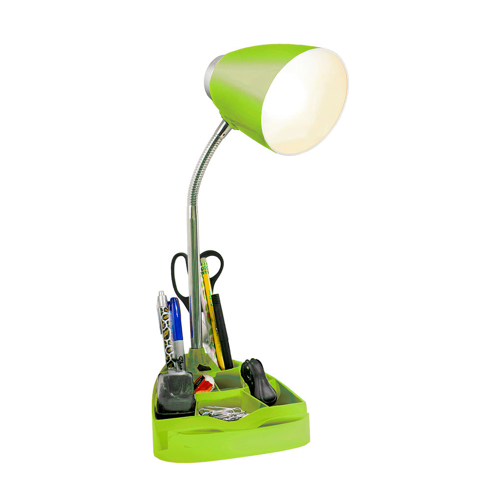 All The Rages Limelights Green Gooseneck Organizer Desk Lamp With iPad Tablet Stand Book Holder