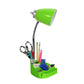 All The Rages Limelights Green Gooseneck Organizer Desk Lamp With iPad Tablet Stand Book Holder & Charging Outlet