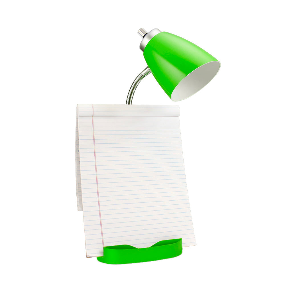 All The Rages Limelights Green Gooseneck Organizer Desk Lamp With iPad Tablet Stand Book Holder & Charging Outlet