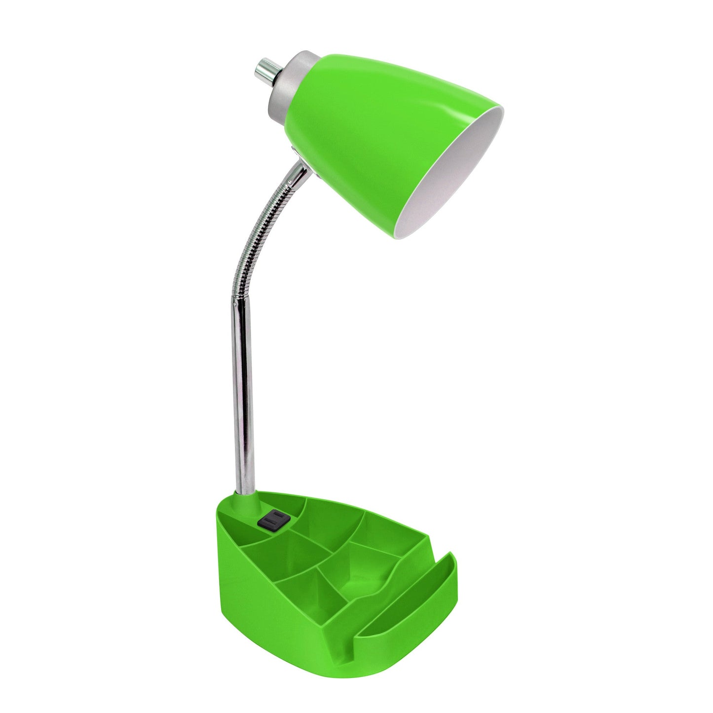 All The Rages Limelights Green Gooseneck Organizer Desk Lamp With iPad Tablet Stand Book Holder & Charging Outlet