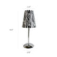 All The Rages Limelights Mini Silver Table Lamp With Plastic Zebra Printed Shade