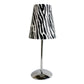 All The Rages Limelights Mini Silver Table Lamp With Plastic Zebra Printed Shade