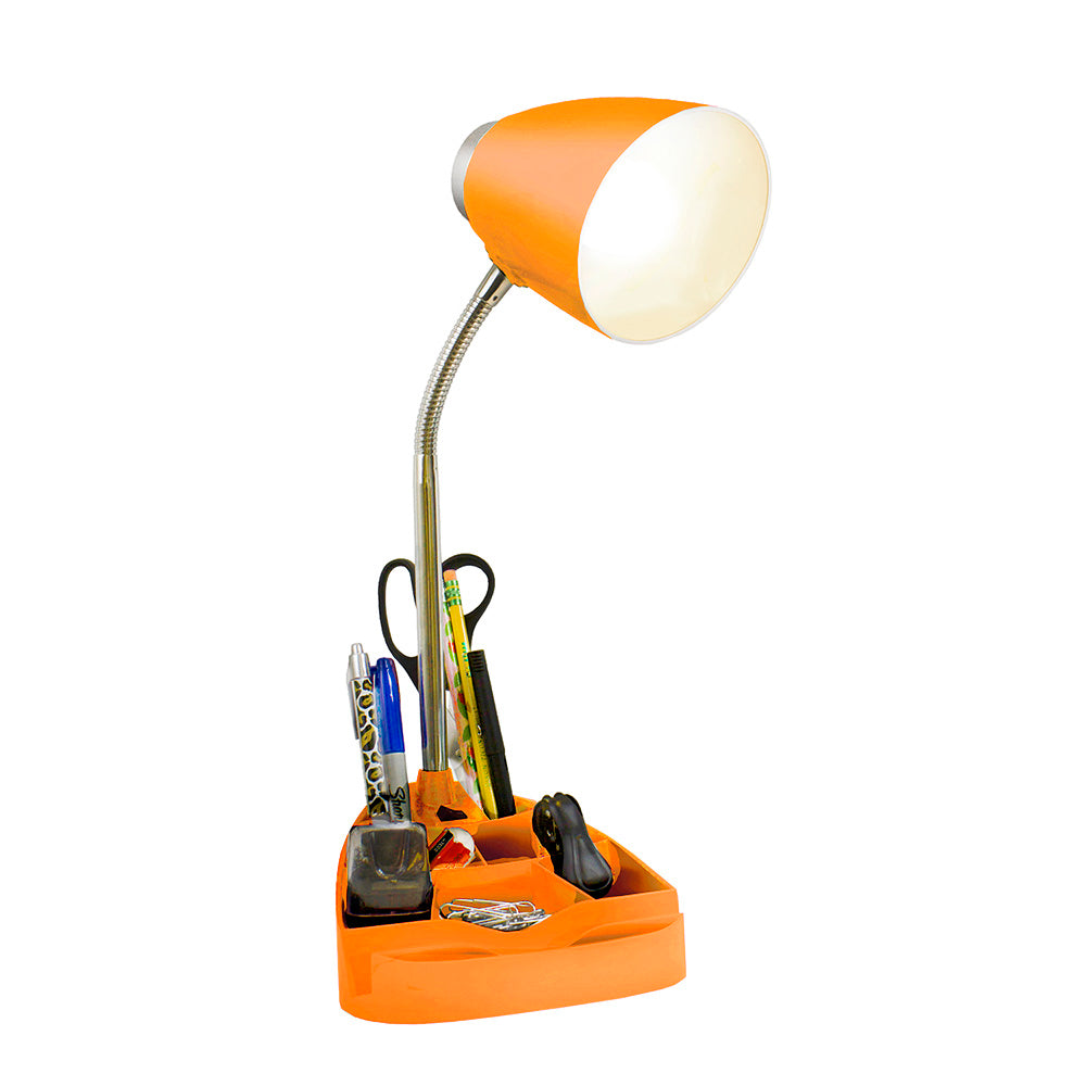 All The Rages Limelights Orange Gooseneck Organizer Desk Lamp With iPad Tablet Stand Book Holder