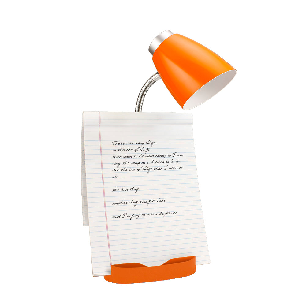 All The Rages Limelights Orange Gooseneck Organizer Desk Lamp With iPad Tablet Stand Book Holder