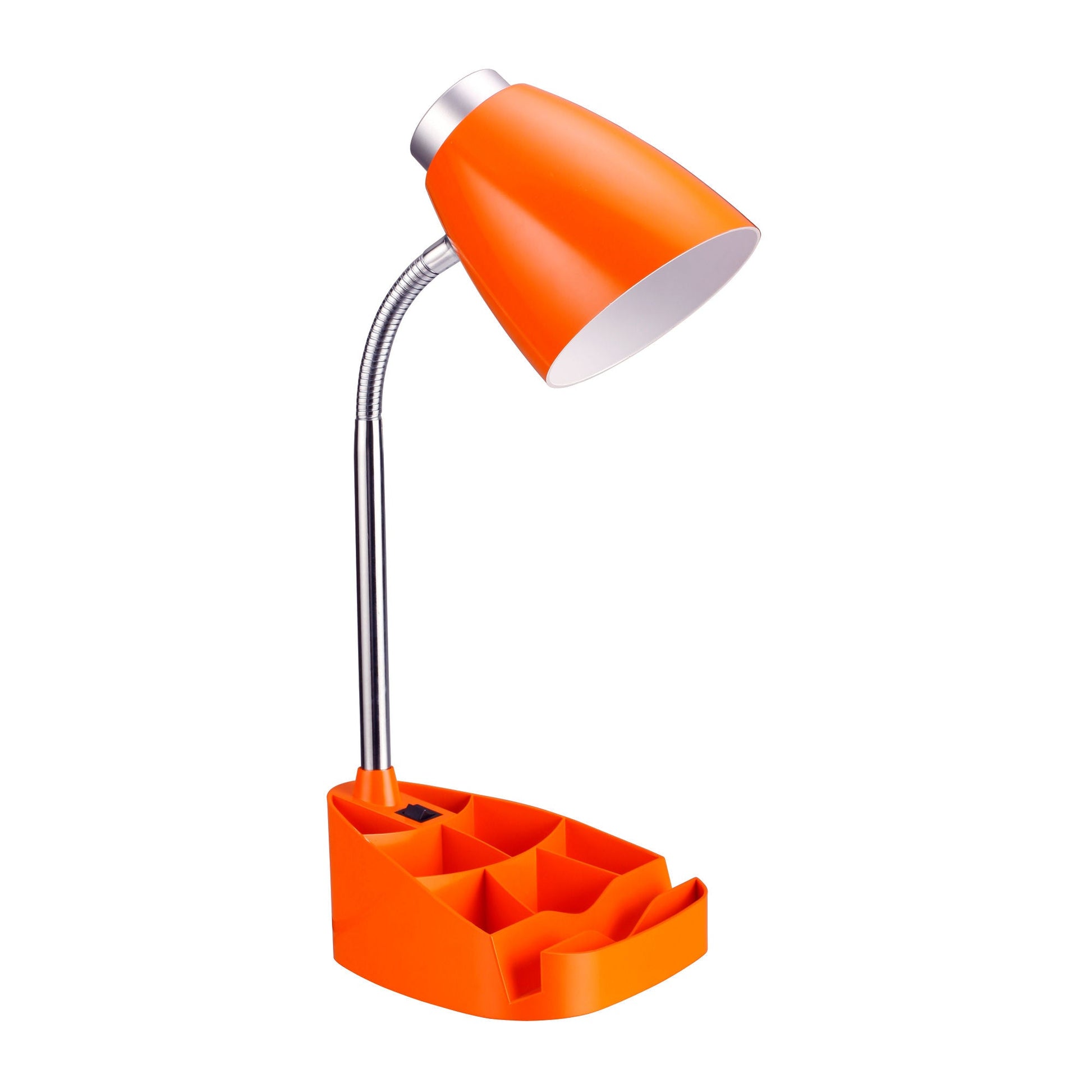 All The Rages Limelights Orange Gooseneck Organizer Desk Lamp With iPad Tablet Stand Book Holder