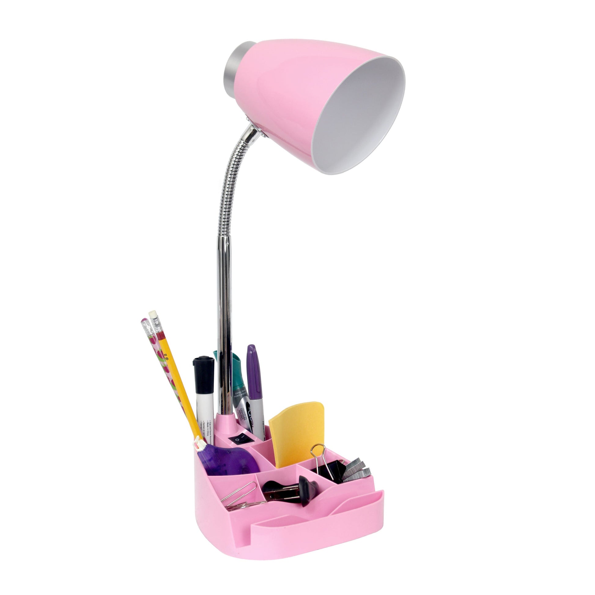All The Rages Limelights Pink Gooseneck Organizer Desk Lamp With iPad Tablet Stand Book Holder
