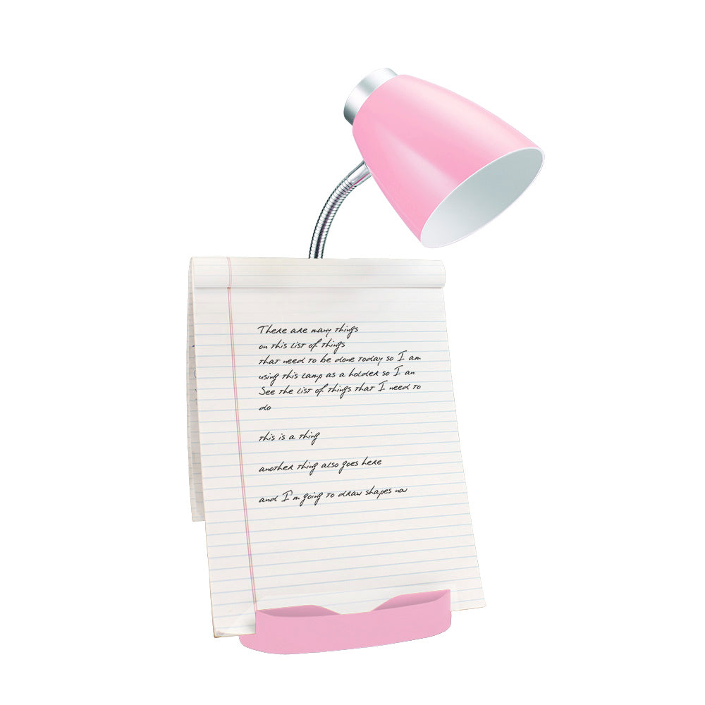 All The Rages Limelights Pink Gooseneck Organizer Desk Lamp With iPad Tablet Stand Book Holder