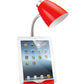 All The Rages Limelights Red Gooseneck Organizer Desk Lamp With iPad Tablet Stand Book Holder