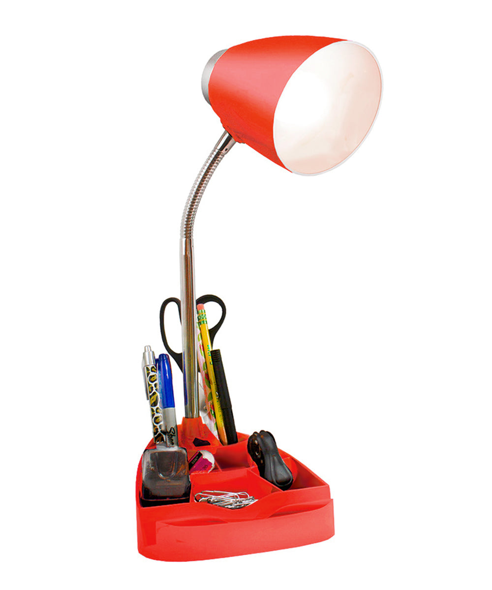 All The Rages Limelights Red Gooseneck Organizer Desk Lamp With iPad Tablet Stand Book Holder
