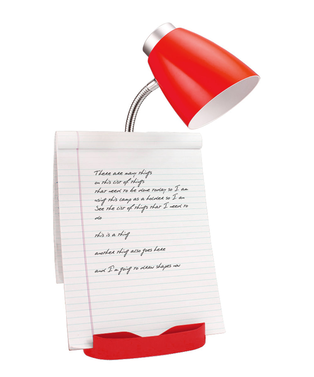 All The Rages Limelights Red Gooseneck Organizer Desk Lamp With iPad Tablet Stand Book Holder