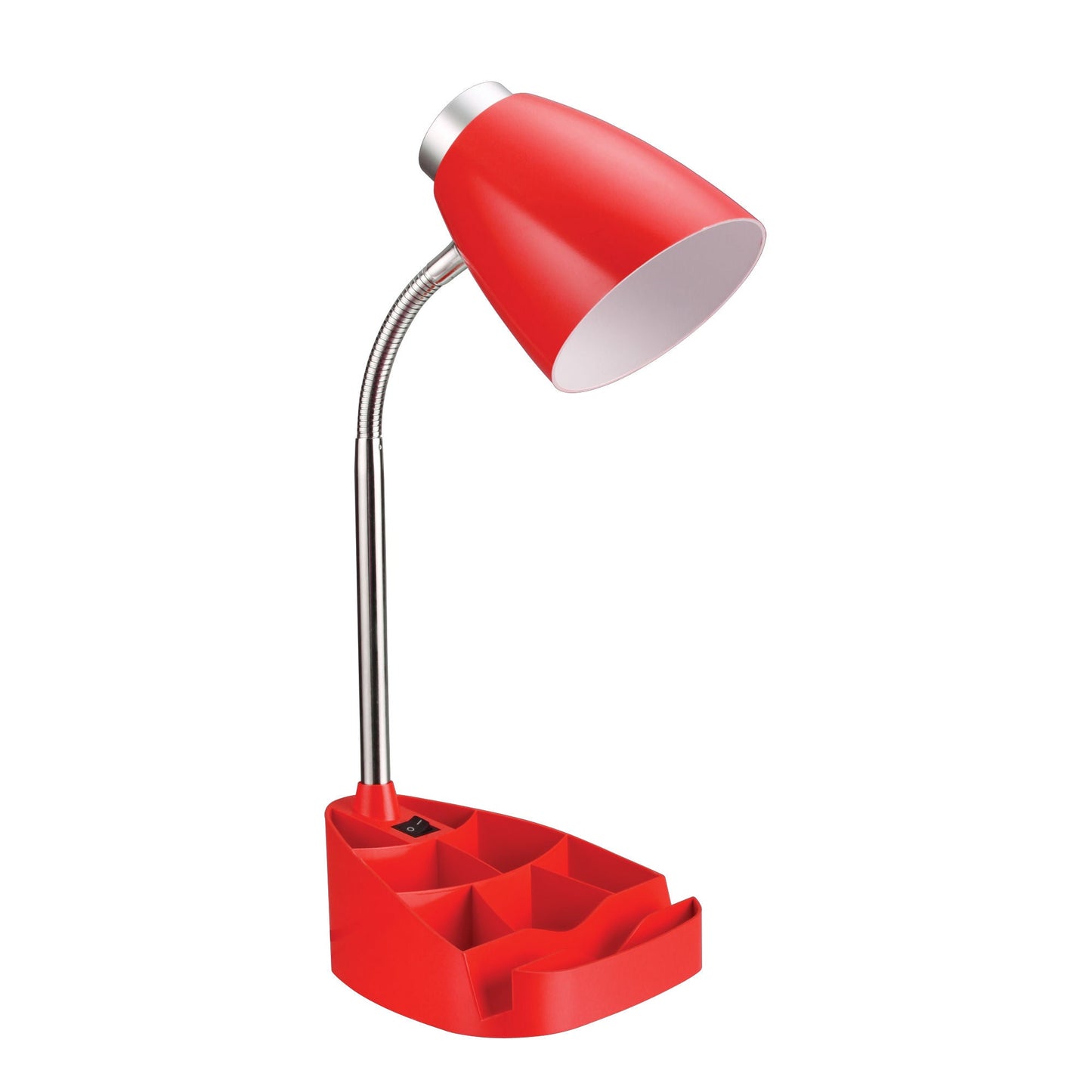 All The Rages Limelights Red Gooseneck Organizer Desk Lamp With iPad Tablet Stand Book Holder