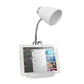 All The Rages Limelights White Gooseneck Organizer Desk Lamp With iPad Tablet Stand Book Holder