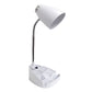 All The Rages Limelights White Gooseneck Organizer Desk Lamp With iPad Tablet Stand Book Holder