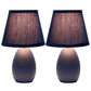 All The Rages Nauru 10" Blue 2-Piece Ceramic Oblong Table Lamps With Matching Fabric Shades