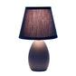 All The Rages Nauru 10" Blue Ceramic Oblong Table Lamp With Matching Fabric Shade