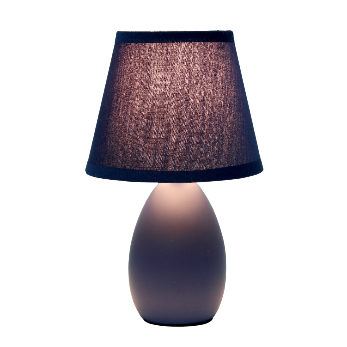 All The Rages Nauru 10" Blue Ceramic Oblong Table Lamp With Matching Fabric Shade
