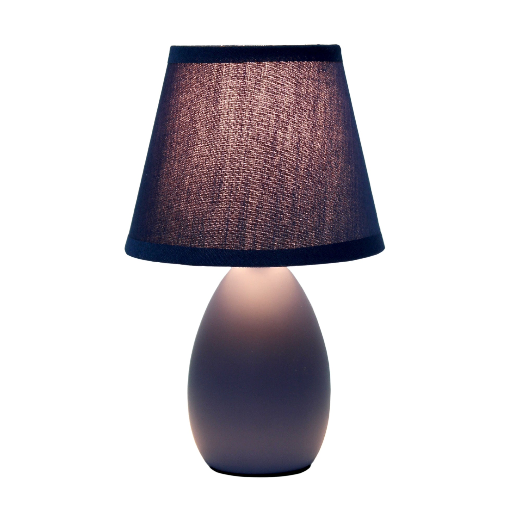 All The Rages Nauru 10" Blue Ceramic Oblong Table Lamp With Matching Fabric Shade