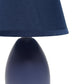 All The Rages Nauru 10" Blue Ceramic Oblong Table Lamp With Matching Fabric Shade