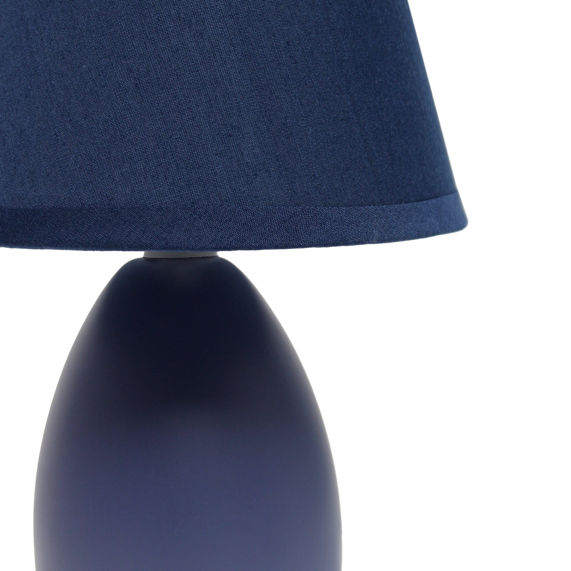 All The Rages Nauru 10" Blue Ceramic Oblong Table Lamp With Matching Fabric Shade