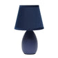 All The Rages Nauru 10" Blue Ceramic Oblong Table Lamp With Matching Fabric Shade
