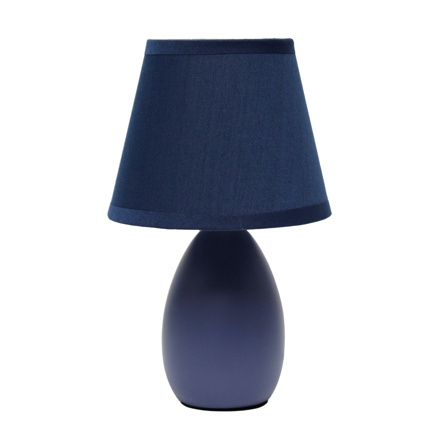 All The Rages Nauru 10" Blue Ceramic Oblong Table Lamp With Matching Fabric Shade