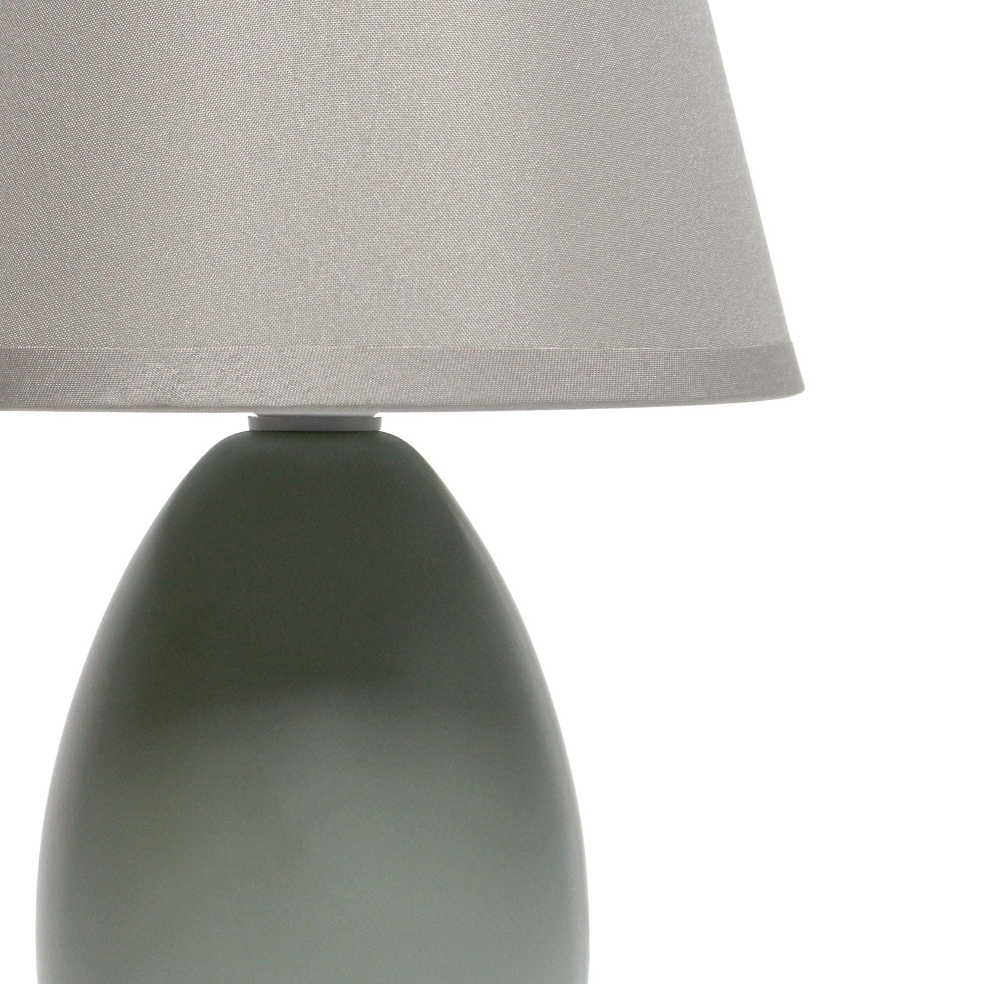 All The Rages Nauru 10" Gray 2-Piece Ceramic Oblong Table Lamps With Matching Fabric Shades