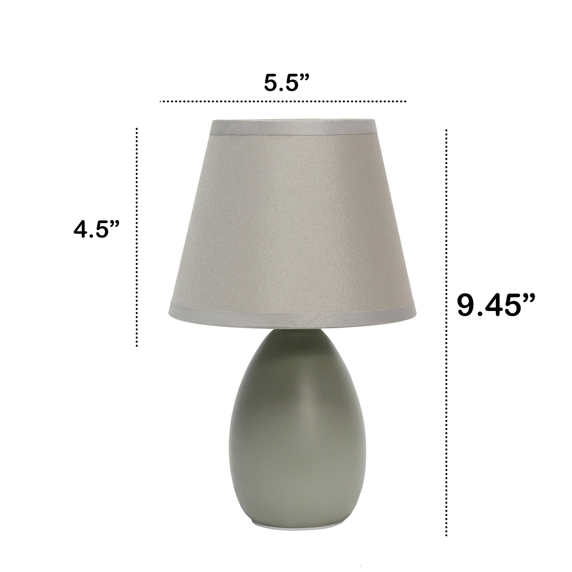 All The Rages Nauru 10" Gray Ceramic Oblong Table Lamp With Matching Fabric Shade