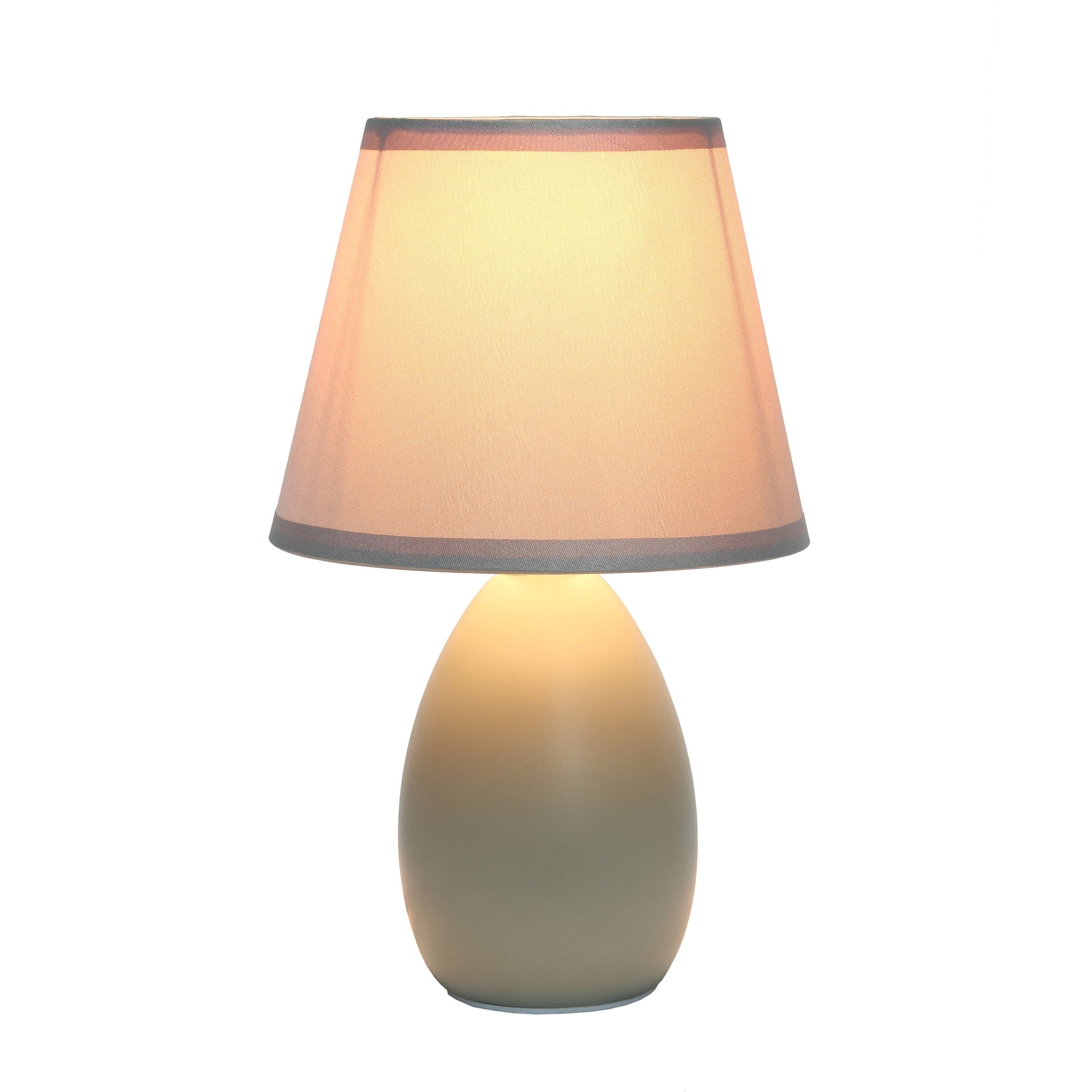 All The Rages Nauru 10" Gray Ceramic Oblong Table Lamp With Matching Fabric Shade