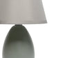 All The Rages Nauru 10" Gray Ceramic Oblong Table Lamp With Matching Fabric Shade