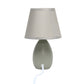 All The Rages Nauru 10" Gray Ceramic Oblong Table Lamp With Matching Fabric Shade