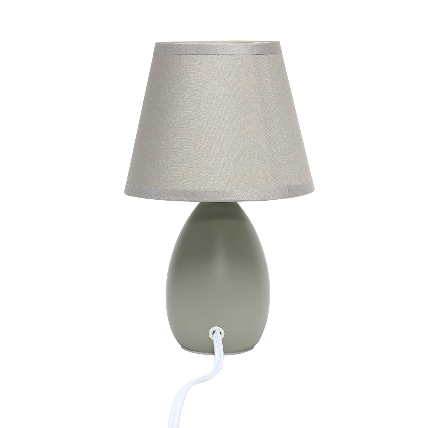 All The Rages Nauru 10" Gray Ceramic Oblong Table Lamp With Matching Fabric Shade