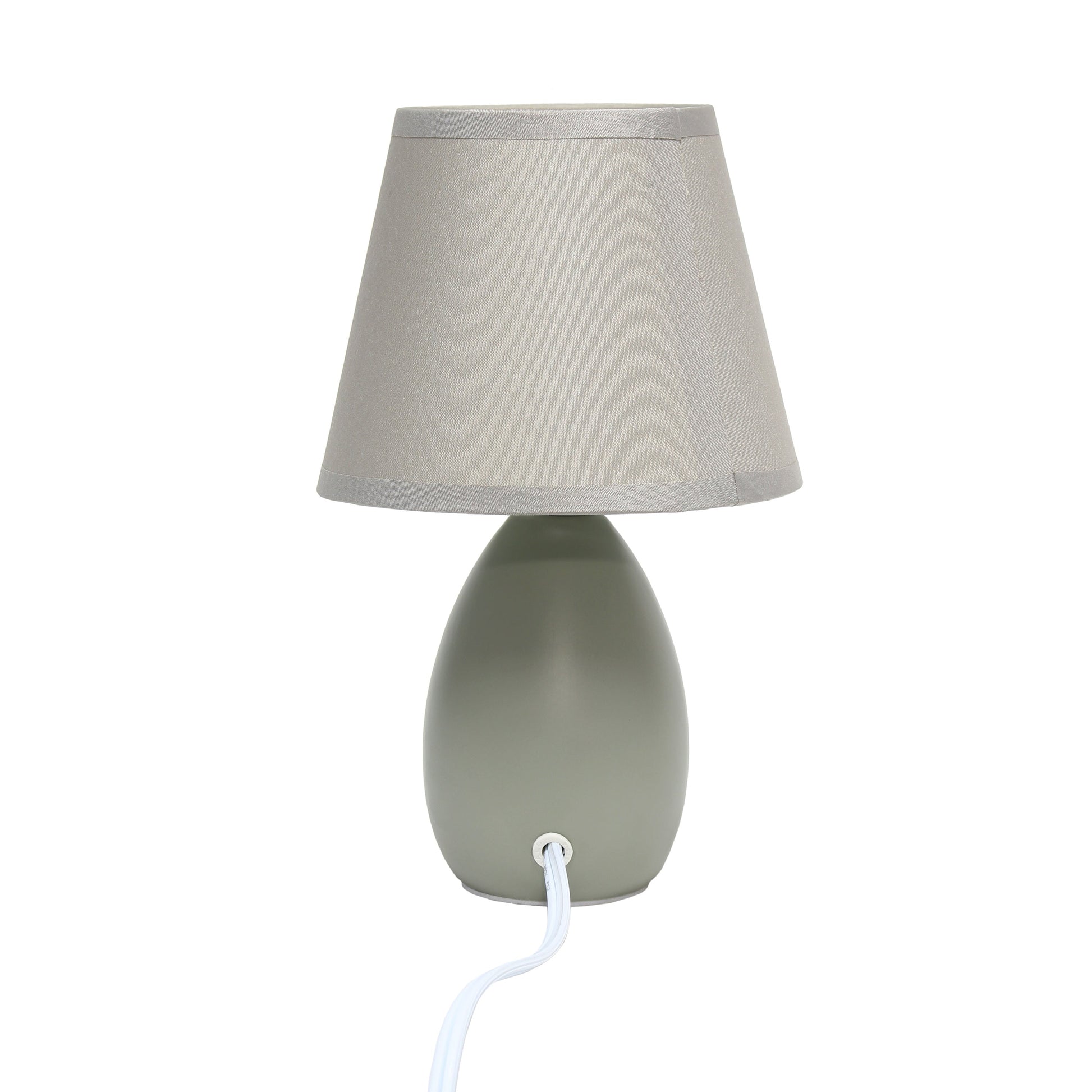 All The Rages Nauru 10" Gray Ceramic Oblong Table Lamp With Matching Fabric Shade