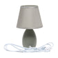 All The Rages Nauru 10" Gray Ceramic Oblong Table Lamp With Matching Fabric Shade
