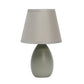 All The Rages Nauru 10" Gray Ceramic Oblong Table Lamp With Matching Fabric Shade