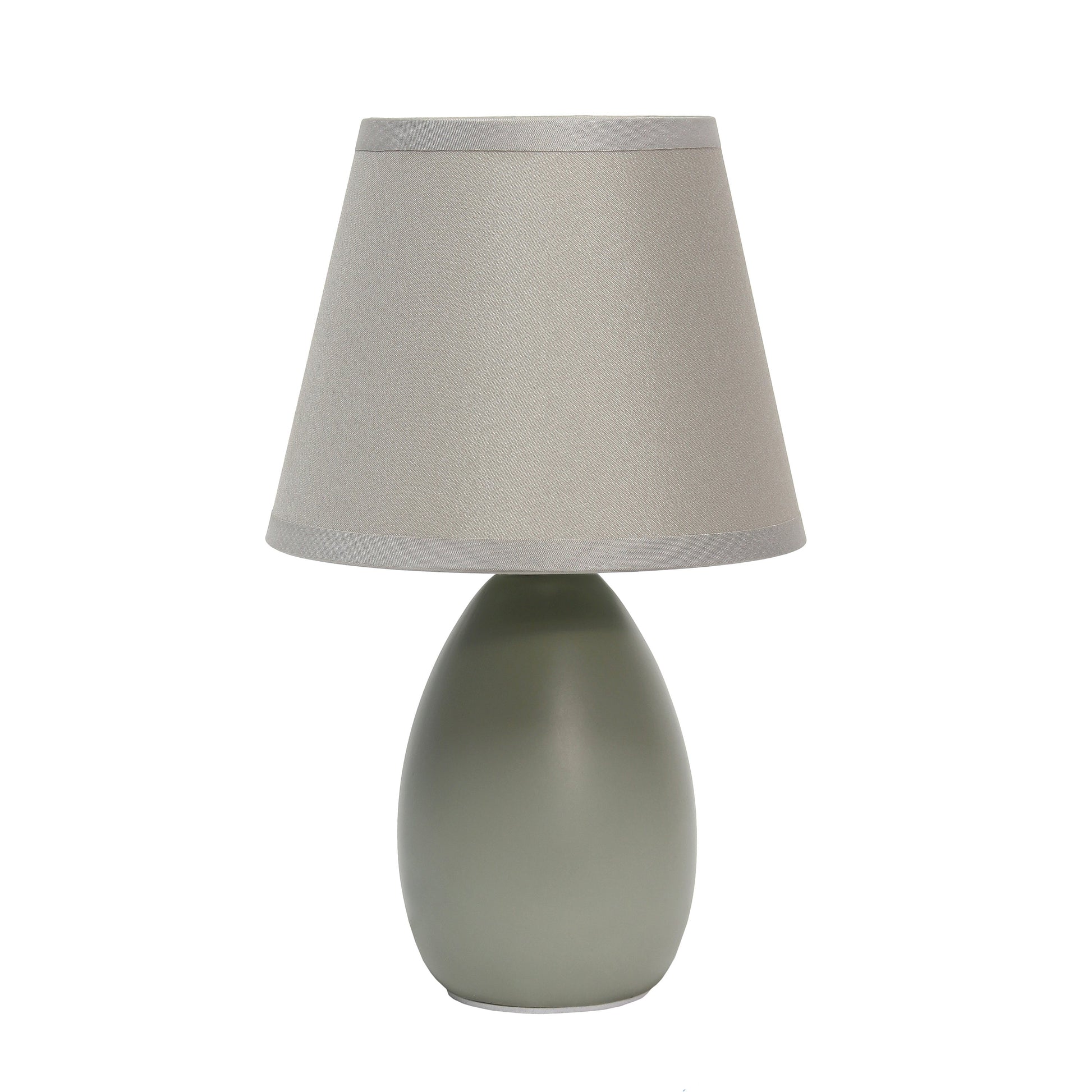 All The Rages Nauru 10" Gray Ceramic Oblong Table Lamp With Matching Fabric Shade