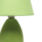 All The Rages Nauru 10" Green 2-Piece Ceramic Oblong Table Lamps With Matching Fabric Shades