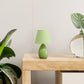 All The Rages Nauru 10" Green 2-Piece Ceramic Oblong Table Lamps With Matching Fabric Shades