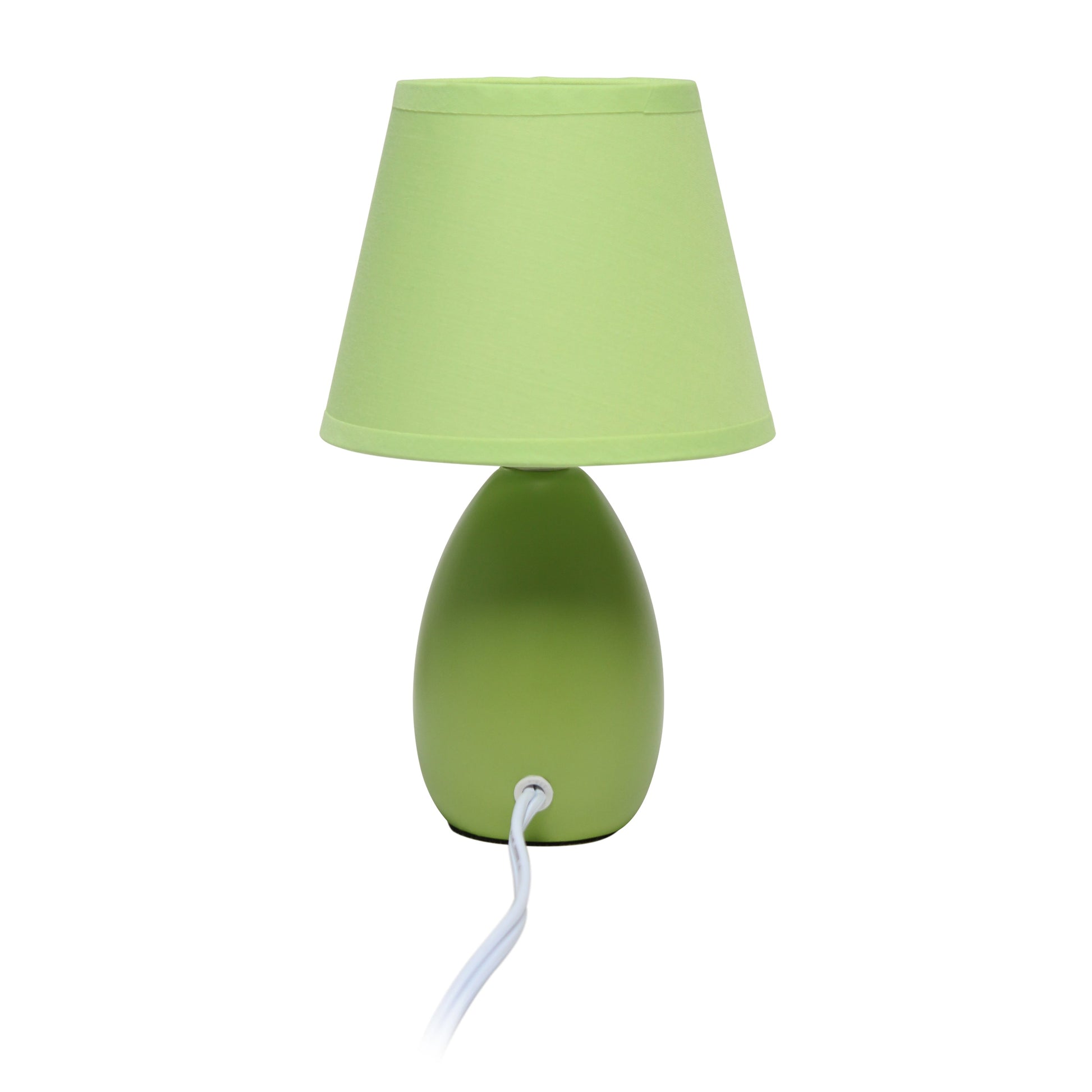 All The Rages Nauru 10" Green 2-Piece Ceramic Oblong Table Lamps With Matching Fabric Shades