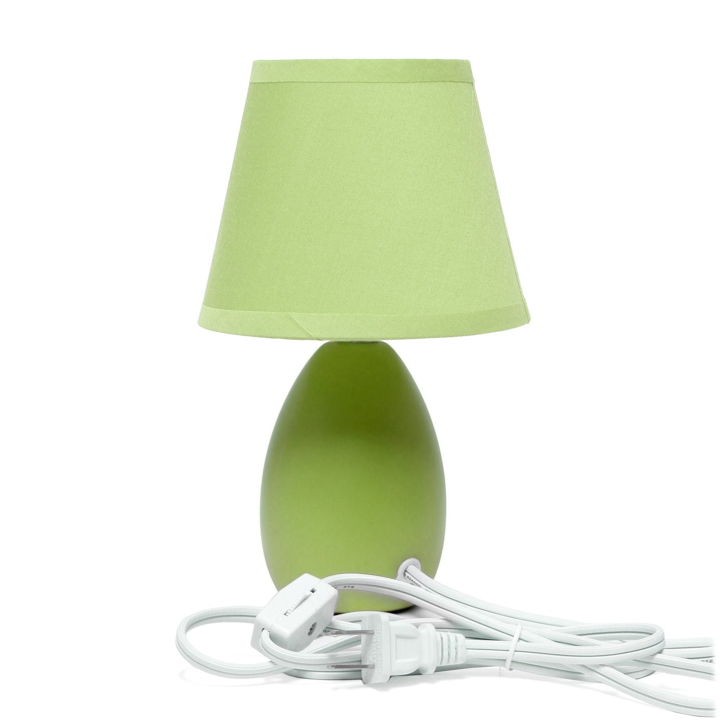 All The Rages Nauru 10" Green Ceramic Oblong Table Lamp With Matching Fabric Shade