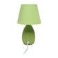 All The Rages Nauru 10" Green Ceramic Oblong Table Lamp With Matching Fabric Shade