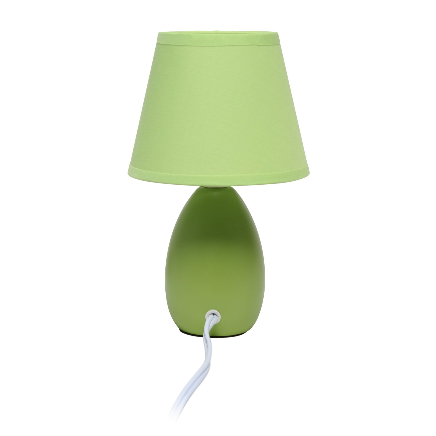 All The Rages Nauru 10" Green Ceramic Oblong Table Lamp With Matching Fabric Shade