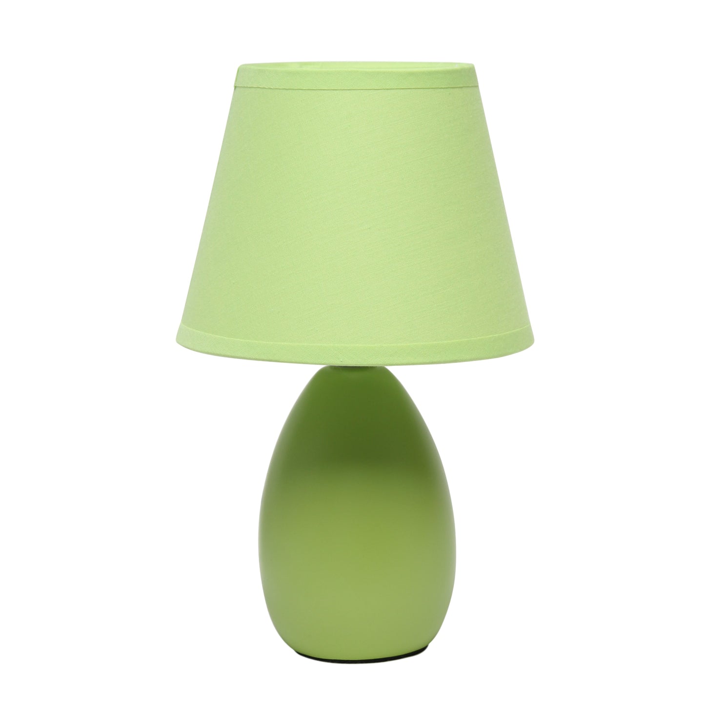 All The Rages Nauru 10" Green Ceramic Oblong Table Lamp With Matching Fabric Shade