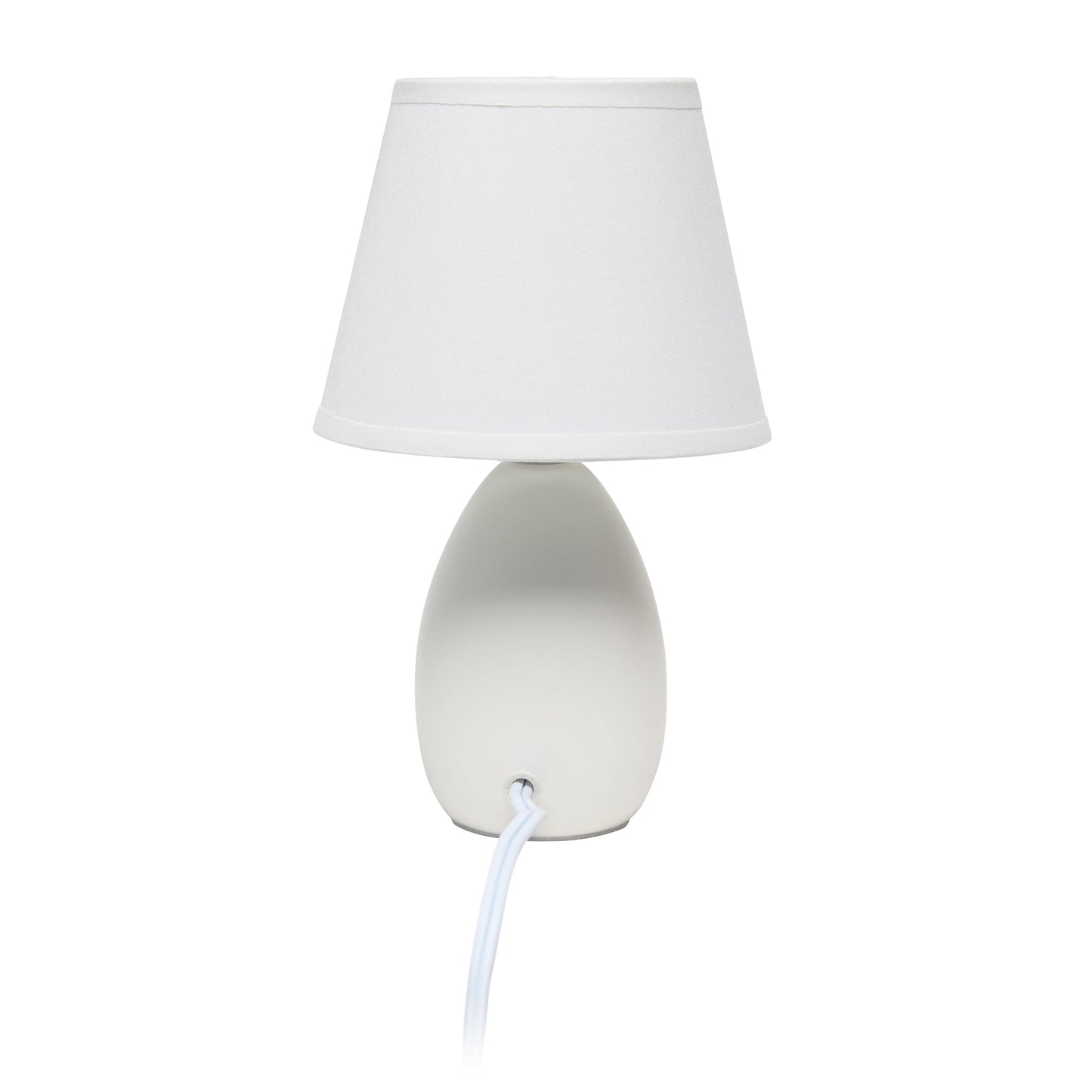 All The Rages Nauru 10" Off White 2-Piece Ceramic Oblong Table Lamps With Matching Fabric Shades