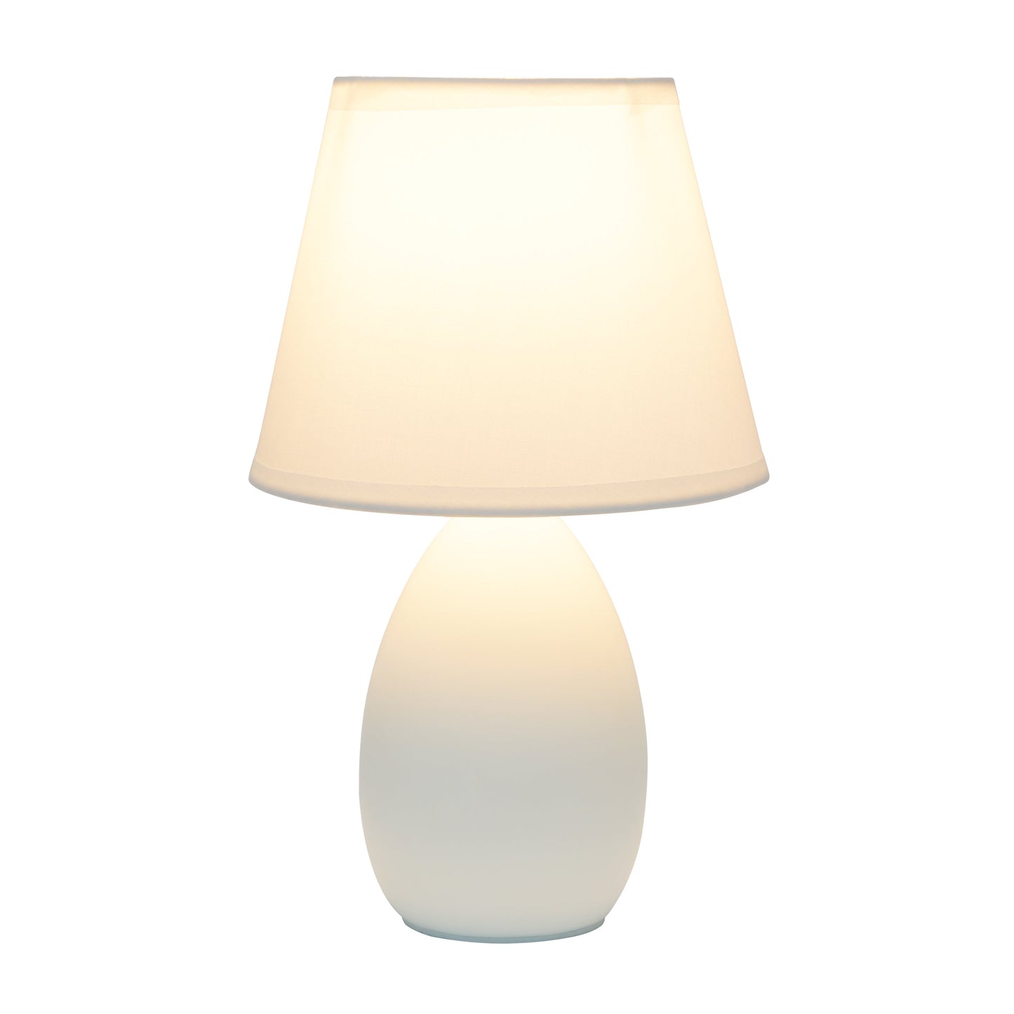 All The Rages Nauru 10" Off White Ceramic Oblong Table Lamp With Matching Fabric Shade