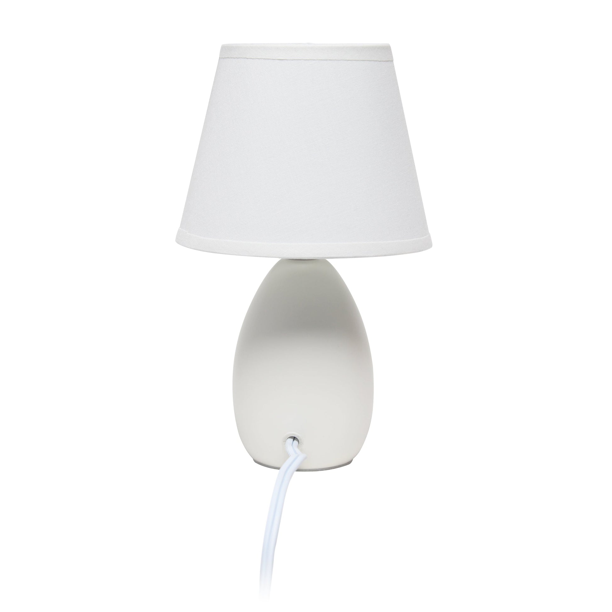 All The Rages Nauru 10" Off White Ceramic Oblong Table Lamp With Matching Fabric Shade