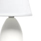 All The Rages Nauru 10" Off White Ceramic Oblong Table Lamp With Matching Fabric Shade