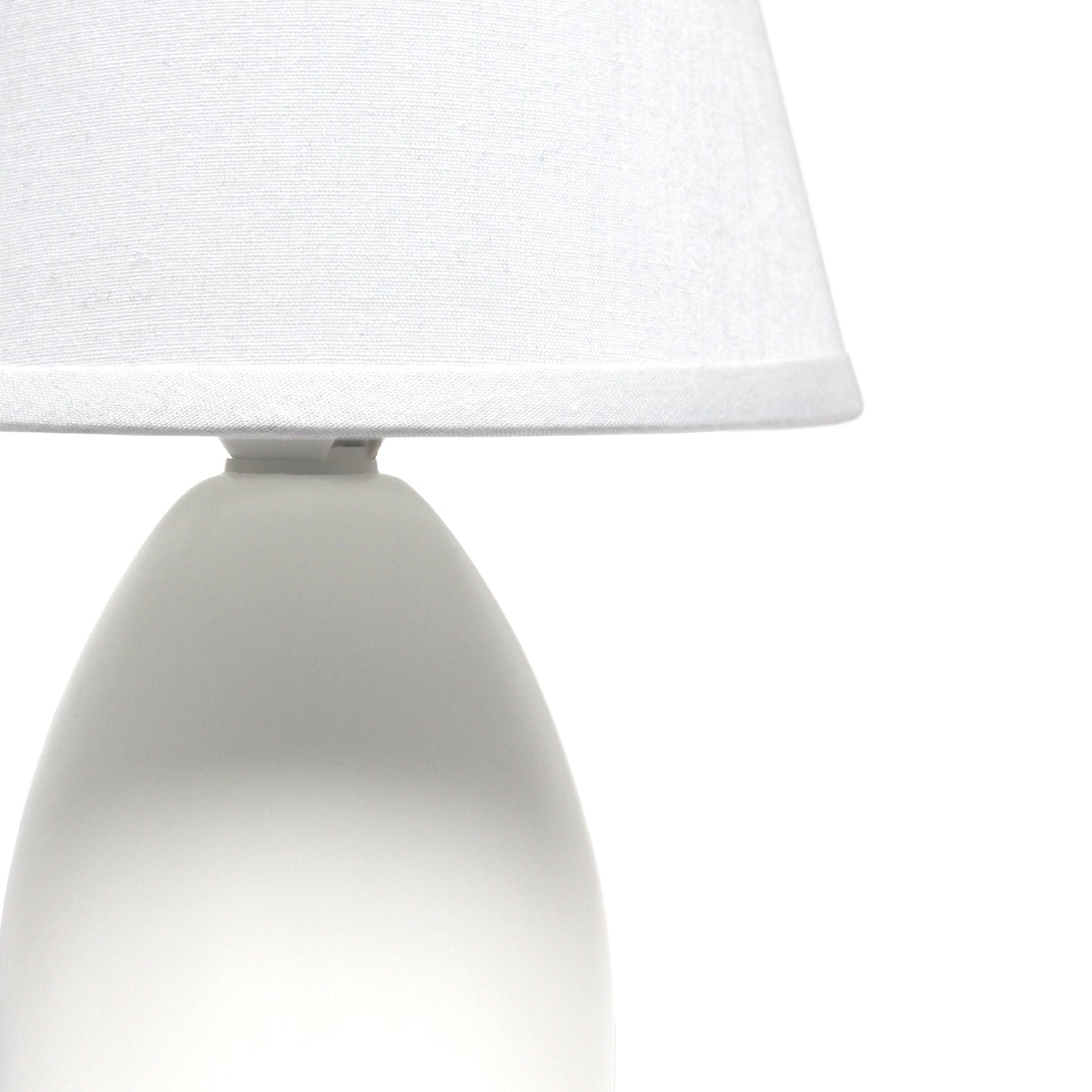 All The Rages Nauru 10" Off White Ceramic Oblong Table Lamp With Matching Fabric Shade