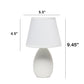 All The Rages Nauru 10" Off White Ceramic Oblong Table Lamp With Matching Fabric Shade
